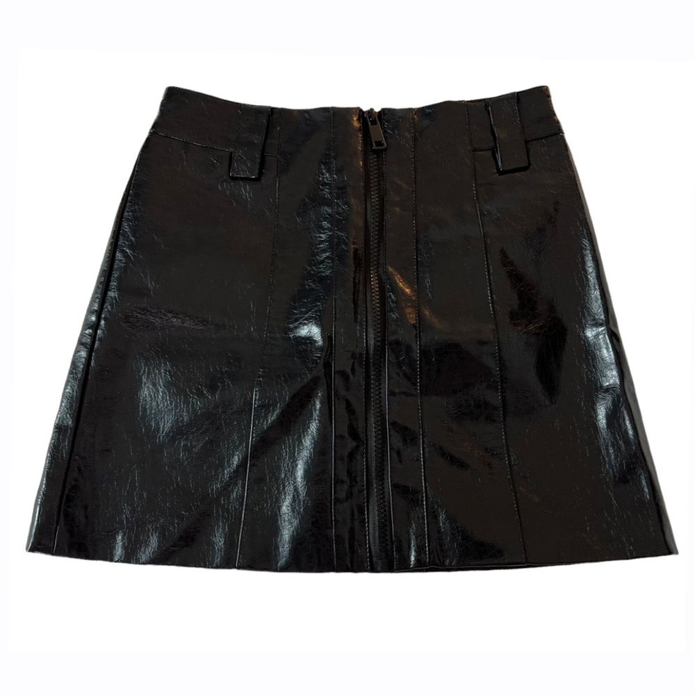 Gill‎ Judith Boutique Black Faux Leather Mini Skirt Women Size Small